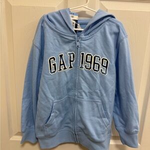 NWT GAP Kids Light Blue Zip-Up Hoodie, Size 6/7